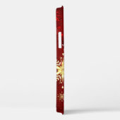 Weihnachten Goldene Schneeflocken im roten Hinterg Case-Mate iPhone Hülle (Rückseite / Rechts)