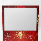 Weihnachten Goldene Schneeflocken im roten Hinterg Dreifach-gefaltete Programmkarte (Innen Erste Seite)