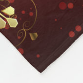 Weihnachten Goldene Schneeflocken im roten Hinterg Fleecedecke (Ecke)