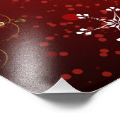 Weihnachten Goldene Schneeflocken im roten Hinterg Fotodruck (Ecke)