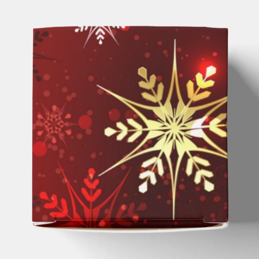 Weihnachten Goldene Schneeflocken im roten Hinterg Geschenkschachtel (Oben)