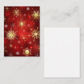 Weihnachten Goldene Schneeflocken im roten Hinterg Hinweiskarte (Vorne/Hinten)