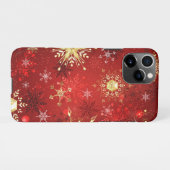 Weihnachten Goldene Schneeflocken im roten Hinterg iPhone Hülle (Rückseite (Horizontal))