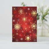 Weihnachten Goldene Schneeflocken im roten Hinterg Karte (Stehend Vorderseite)
