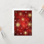 Weihnachten Goldene Schneeflocken im roten Hinterg Karte (Vorderseite/Rückseite Beispiel)