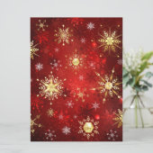 Weihnachten Goldene Schneeflocken im roten Hinterg Karte (Stehend Vorderseite)