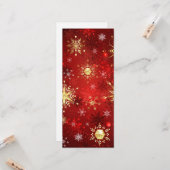 Weihnachten Goldene Schneeflocken im roten Hinterg Karte (Vorderseite/Rückseite Beispiel)