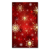 Weihnachten Goldene Schneeflocken im roten Hinterg Magnetische Visitenkarte (Vorderseite Vertikal)