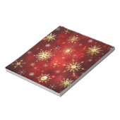 Weihnachten Goldene Schneeflocken im roten Hinterg Notizblock (Rotiert)