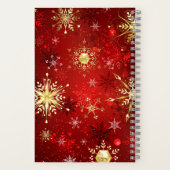 Weihnachten Goldene Schneeflocken im roten Hinterg Notizblock (Rückseite)