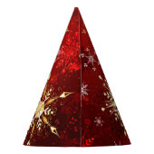 Weihnachten Goldene Schneeflocken im roten Hinterg Partyhütchen (Rückseite)