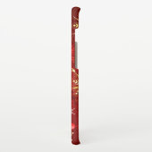 Weihnachten Goldene Schneeflocken im roten Hinterg Samsung Galaxy Hülle (Linke Seite)