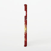 Weihnachten Goldene Schneeflocken im roten Hinterg Samsung Galaxy Hülle (Rechte Seite)