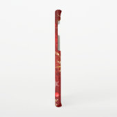 Weihnachten Goldene Schneeflocken im roten Hinterg Samsung Galaxy Hülle (Linke Seite)