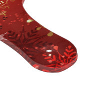 Weihnachten Goldene Schneeflocken im roten Hinterg Schneidebrett (Ecke)