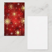 Weihnachten Goldene Schneeflocken im roten Hinterg Visitenkarte (Vorne/Hinten)