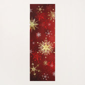 Weihnachten Goldene Schneeflocken im roten Hinterg Yogamatte (Rückseite)