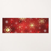 Weihnachten Goldene Schneeflocken im roten Hinterg Yogamatte (Vorderseite (Horizontal))