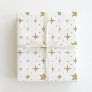 Weihnachten - Goldene Sterne - Umschlagpapier Geschenkpapier