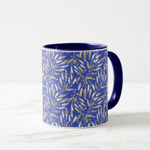Weihnachten, goldene Zweige, weiß, Schneeflocken, Tasse