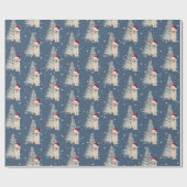 Weihnachten Goldener Retriever und Baum auf den St Geschenkpapier (Flach)