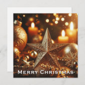 Weihnachten Goldener Stern in der Nacht (Vorne/Hinten)