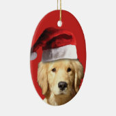 Weihnachten goldenes Retriver Keramik Ornament (Rechts)
