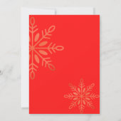 Weihnachten, Goldschneeflocken, rote Feiertage Dankeskarte (Rückseite)