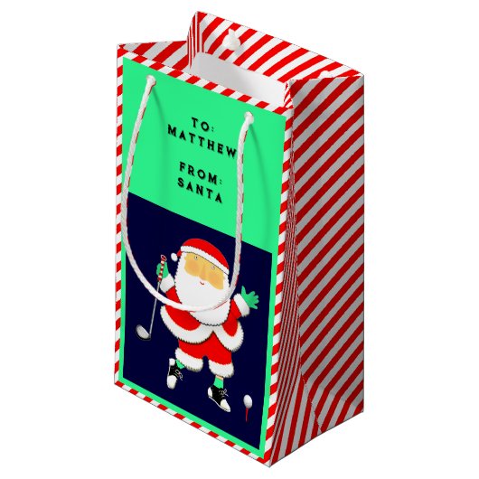Weihnachten Golf Kleine Geschenktüte (Vorderseite Schrägansicht)