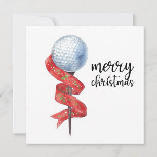 Weihnachten Golf mit Golfball und Tee mit Band