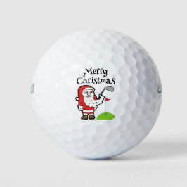 Weihnachten Golfer mit dem Weihnachtsmann halten G Golfball