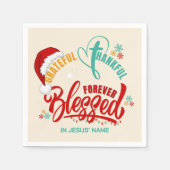 Weihnachten GRATEFUL DANKFUL BLESSED Christlich Serviette (Vorderseite)