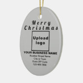 Weihnachten Grau Oval Keramik Ornament (Links)