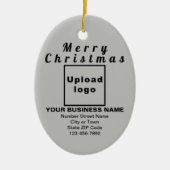 Weihnachten Grau Oval Keramik Ornament (Vorne)