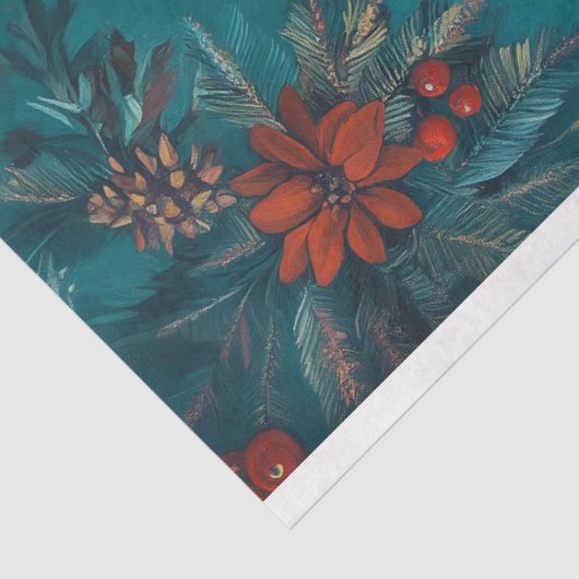 Weihnachten Gray Poodle Portrait Decoupage Seidenpapier (Ausschnitt)