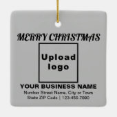 Weihnachten - Gray Square Keramik Ornament (Rückseite)