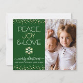 Weihnachten - Green Gold Foto Peace Liebe Card (Vorderseite)