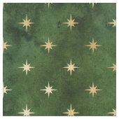 Weihnachten Green Gold Star Grafik Stoff (Nahaufnahme)