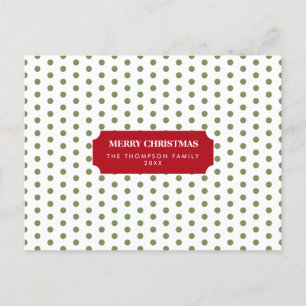 Weihnachten Green Polka Dots Familie Name Urlaub
