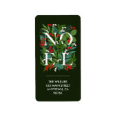 WEIHNACHTEN Greenery Berries Dark Green Rücksendea Adressaufkleber (Vorne)