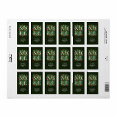 WEIHNACHTEN Greenery Berries Dark Green Rücksendea Adressaufkleber (Vorne)