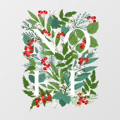 WEIHNACHTEN Greenery Berries Holiday Fensteraufkleber (Blatt)