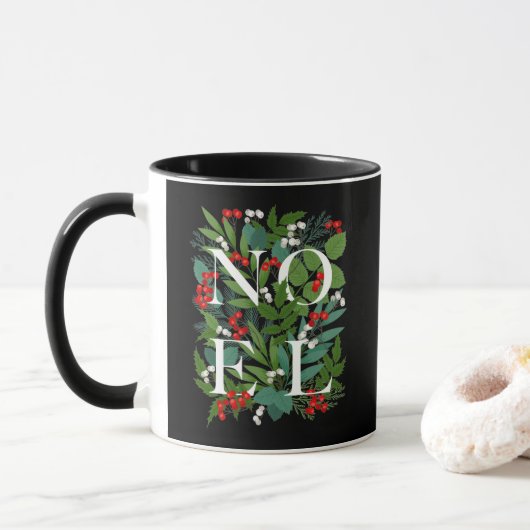 WEIHNACHTEN Greenery Berries Weihnachten Tasse (Mit Donut)