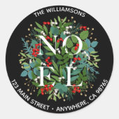 WEIHNACHTEN Greenery Berries Weihnachtsansprache Runder Aufkleber (Vorderseite)