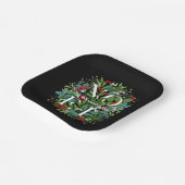 WEIHNACHTEN Greenery Personalisiert Black Christma Pappteller (Gewinkelt)