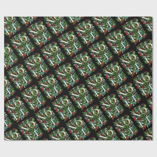 WEIHNACHTEN Greenery und Berries Weihnachten Geschenkpapier (Flach)