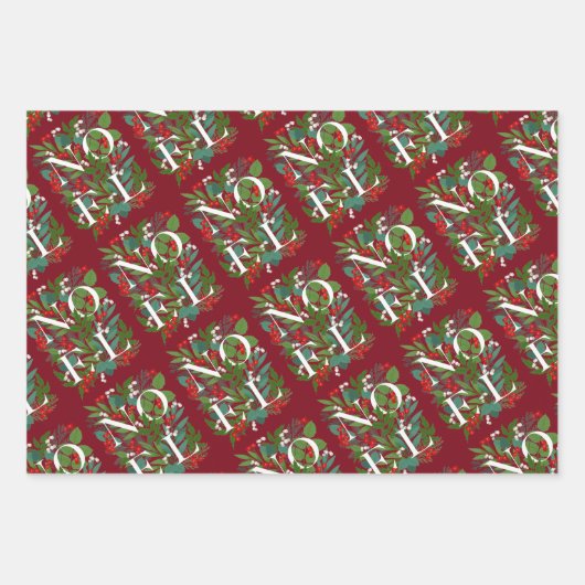 WEIHNACHTEN Greenery und Berries Weihnachten Geschenkpapier Set (Vorderseite 2)