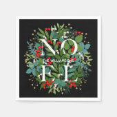 WEIHNACHTEN Greenery zu Schwarzen Weihnachten Serviette (Vorderseite)