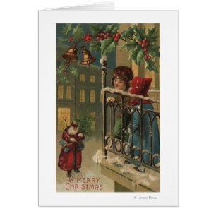 Weihnachten GreetingKids, das Sankt aufpasst