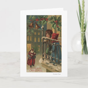 Weihnachten GreetingKids, das Sankt aufpasst